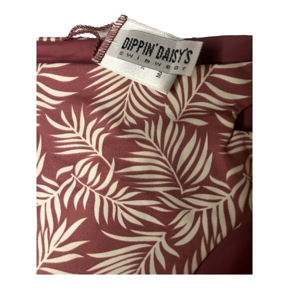 Dippin’ Daisy’s Cut Out Sides Bikini Bottom Sz L Mauve Reversible Botanical NWT - Picture 5 of 10